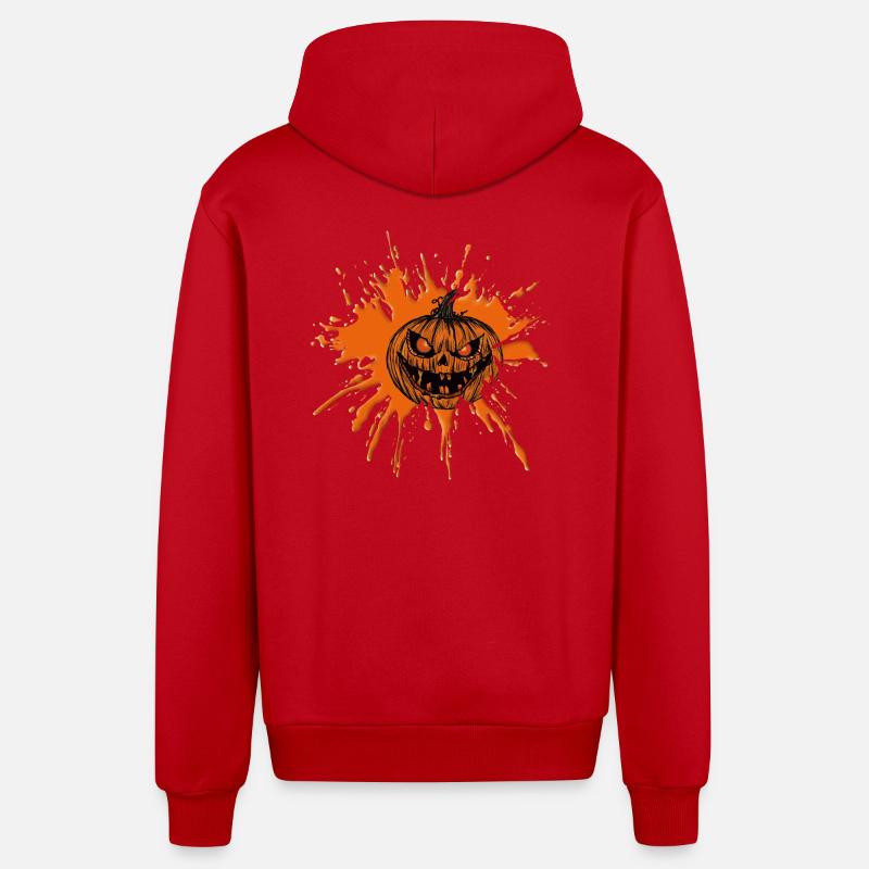 Citrouille d’Halloween - Viens à moi - Veste à capuche bio décontractée fabriquée en UE - rouge