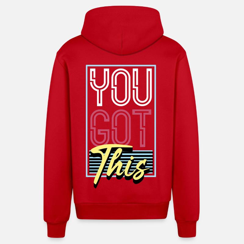 YouGotGot This Retro Neon - Veste à capuche bio décontractée fabriquée en UE - rouge