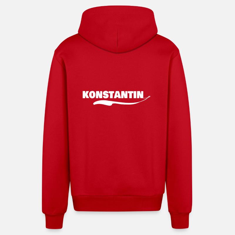 Constantine comme prénom - Veste à capuche bio décontractée fabriquée en UE - rouge