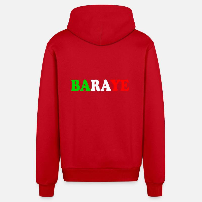 Baraye - Veste à capuche bio décontractée fabriquée en UE - rouge
