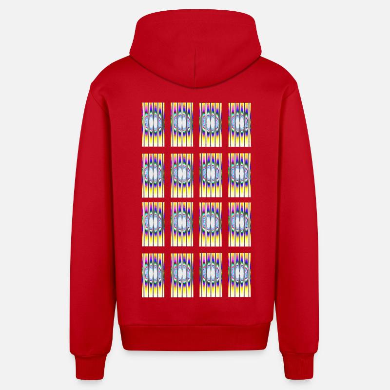 Hypnotisches Design Typ-1 - Organic Relaxed Kapuzenjacke Made in EU - Rot
