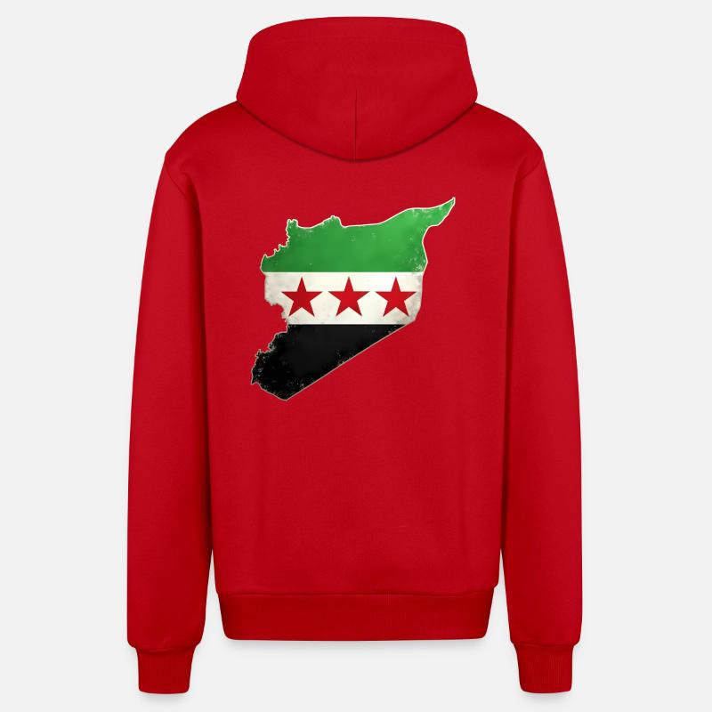 Drapeau de la Syrie libre - Veste à capuche bio décontractée fabriquée en UE - rouge