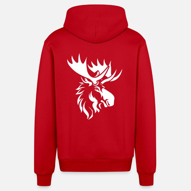 Elch - Organic Relaxed Kapuzenjacke Made in EU - Rot
