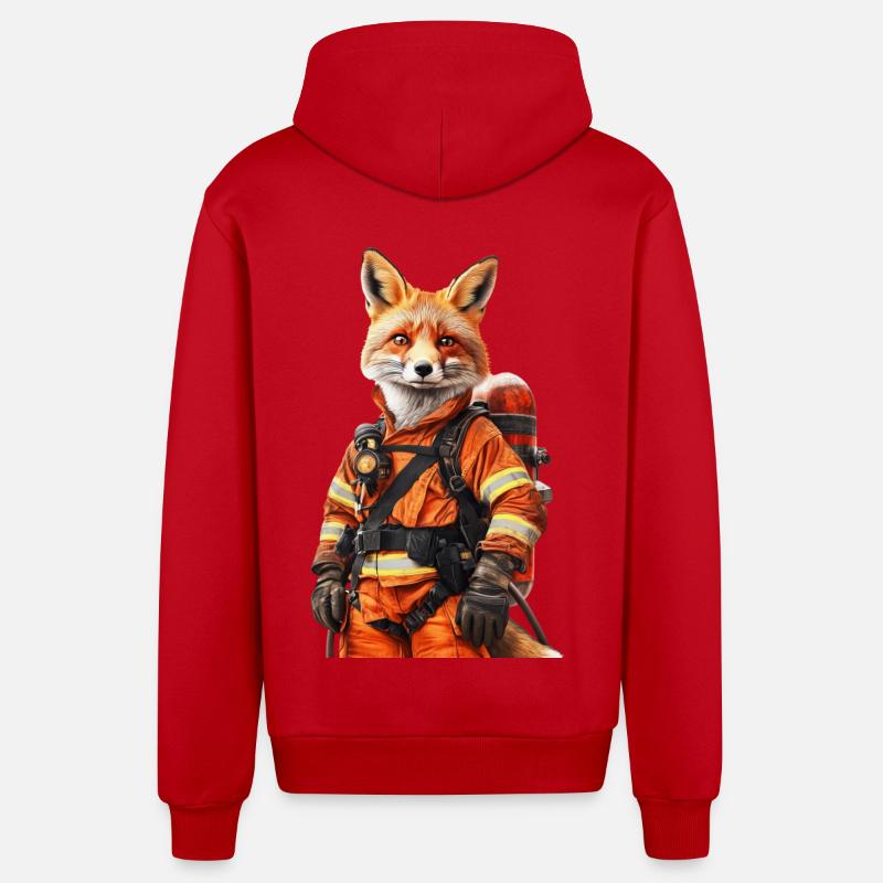 Fuchs - Organic Relaxed Kapuzenjacke Made in EU - Rot