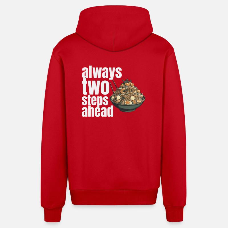 always two steps ahead - Organic Relaxed Hooded Jacket Made in EU - red