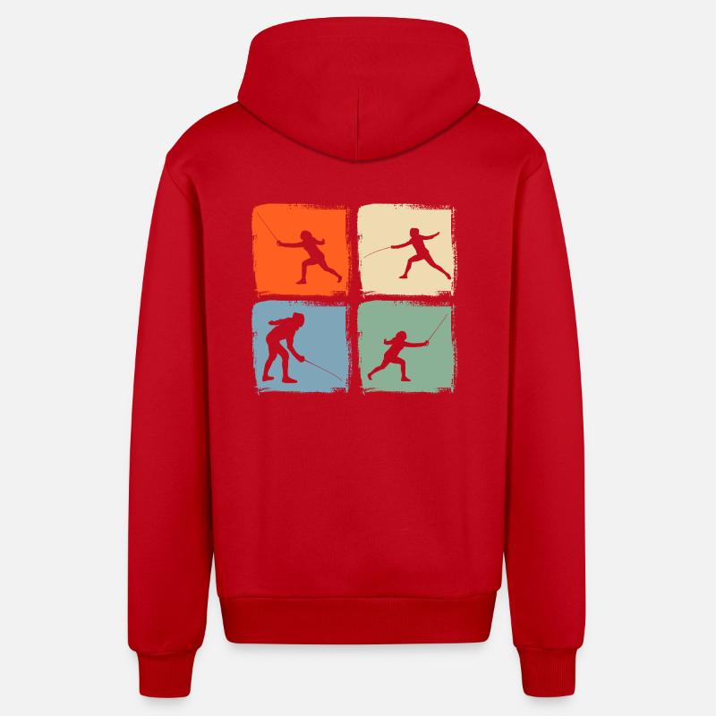 Fechter Fechten - Organic Relaxed Kapuzenjacke Made in EU - Rot