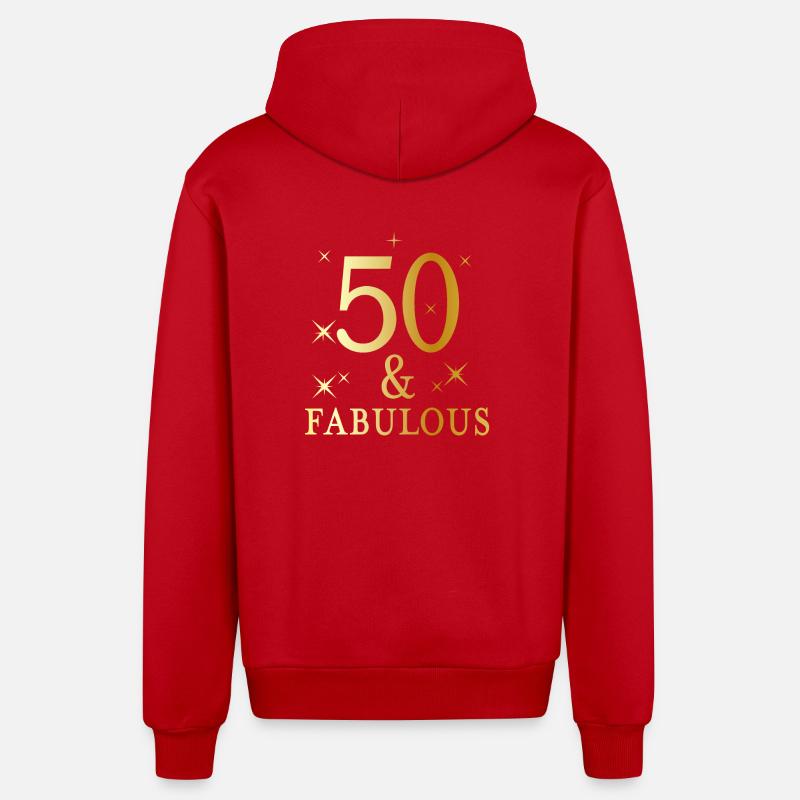 50 et fabuleux - Veste à capuche bio décontractée fabriquée en UE - rouge
