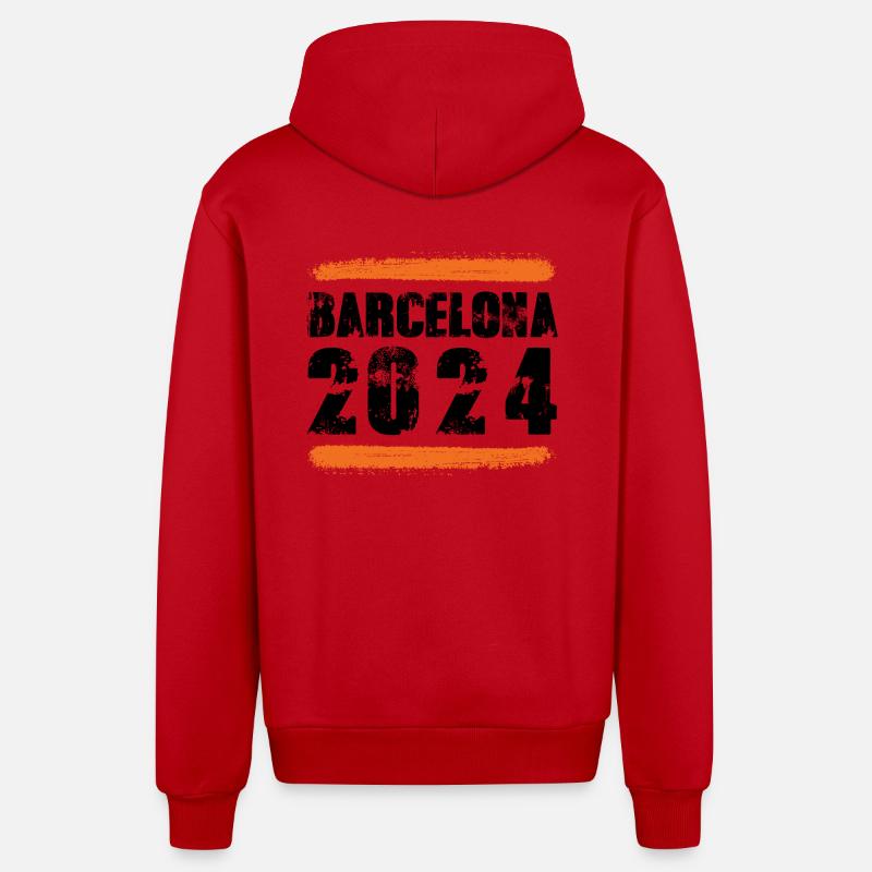 L’équipe de Barcelone 2024 - Veste à capuche bio décontractée fabriquée en UE - rouge