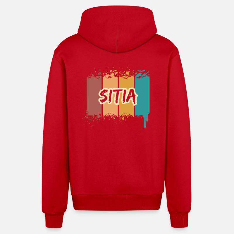 Sitia Sitia - Veste à capuche bio décontractée fabriquée en UE - rouge