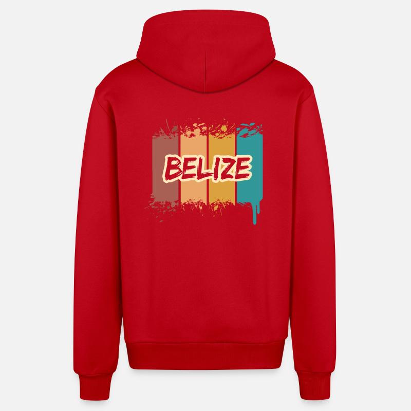 Belize - Veste à capuche bio décontractée fabriquée en UE - rouge