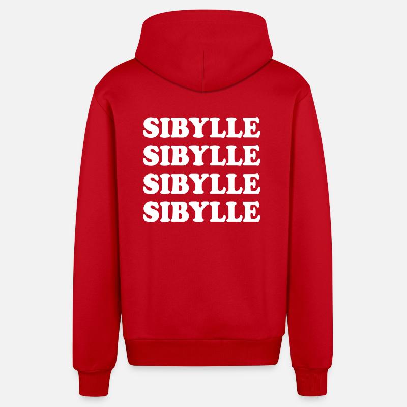 Sibylle - Veste à capuche bio décontractée fabriquée en UE - rouge