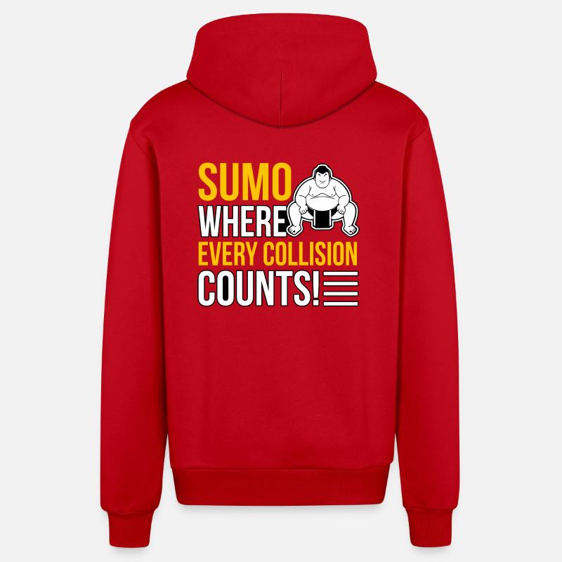 Sumo où chaque collision compte ! - Veste à capuche bio décontractée fabriquée en UE - rouge