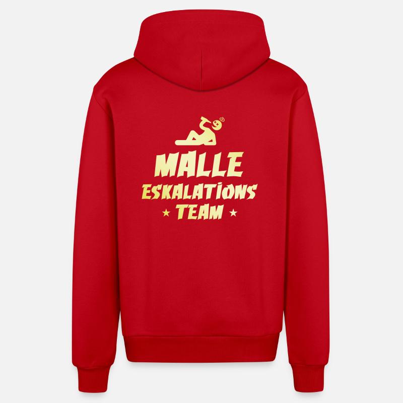 Malle Escalation - Veste à capuche bio décontractée fabriquée en UE - rouge