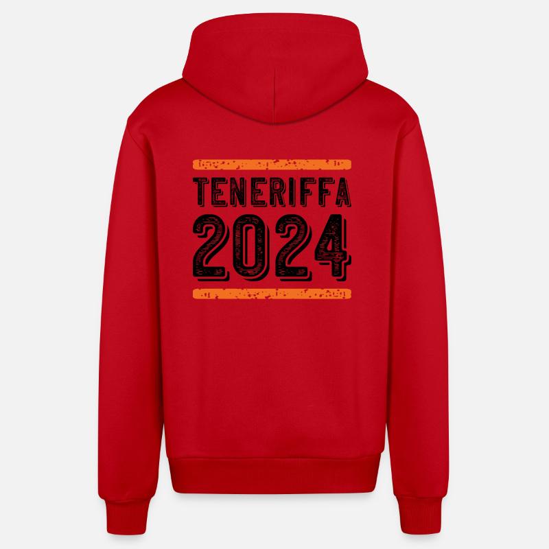 Tenerife Millésime 2024 - Veste à capuche bio décontractée fabriquée en UE - rouge