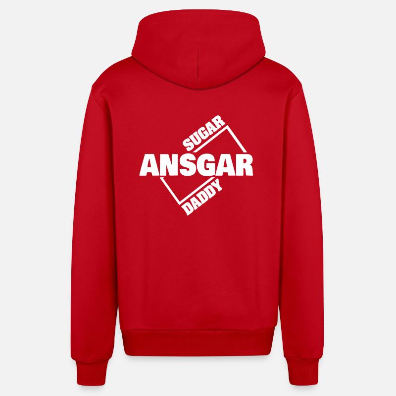 Gift for Ansgar - Organic Relaxed Hooded Jacket Made in EU - red