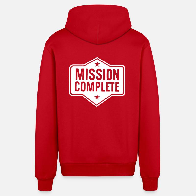 Mission accomplie - Veste à capuche bio décontractée fabriquée en UE - rouge