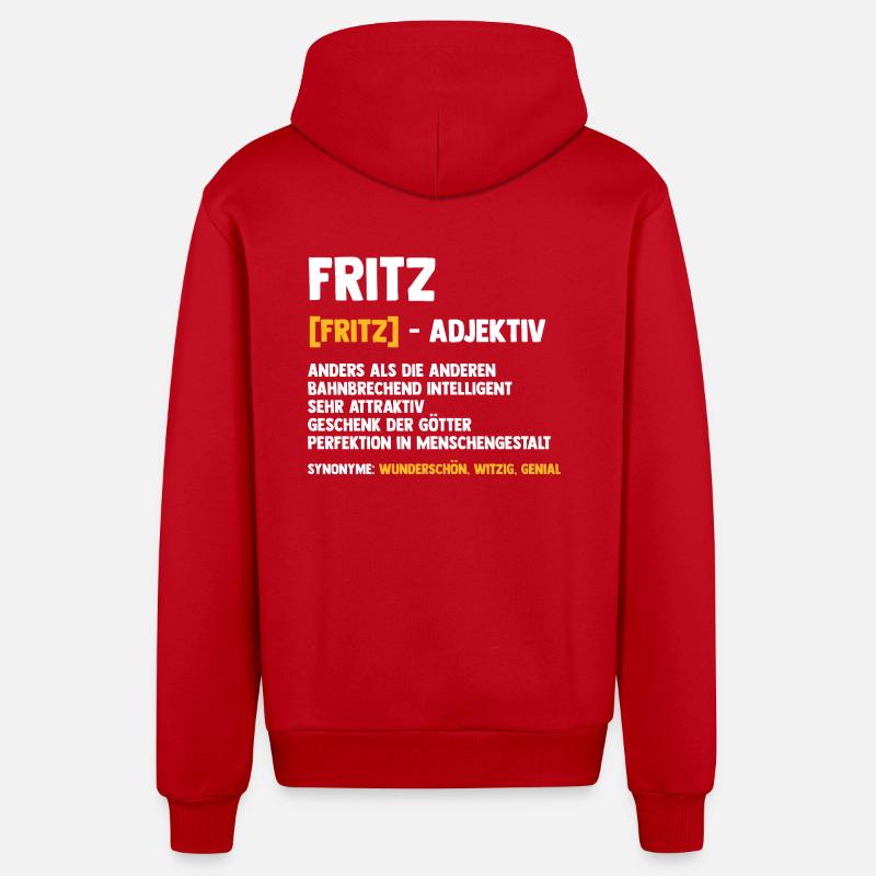 Fritz - Veste à capuche bio décontractée fabriquée en UE - rouge