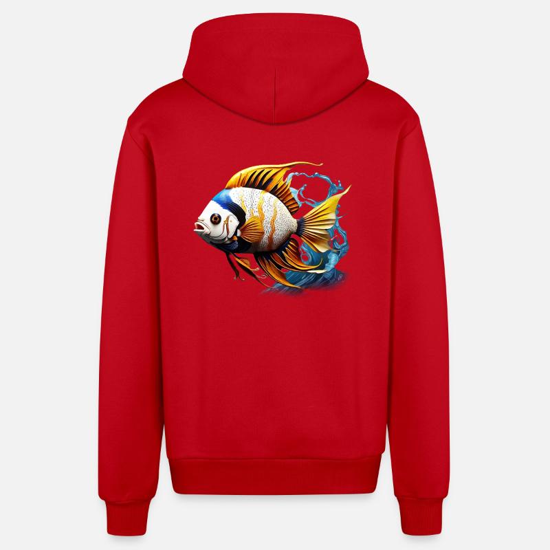 Angelfish - Veste à capuche bio décontractée fabriquée en UE - rouge
