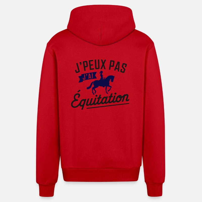 Je Peux Pas J'ai Équitation - Veste à capuche bio décontractée fabriquée en UE - rouge