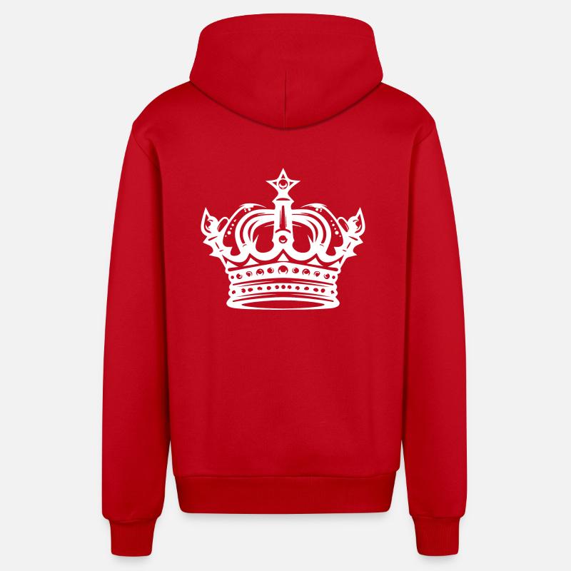 Krone Element - Organic Relaxed Kapuzenjacke Made in EU - Rot