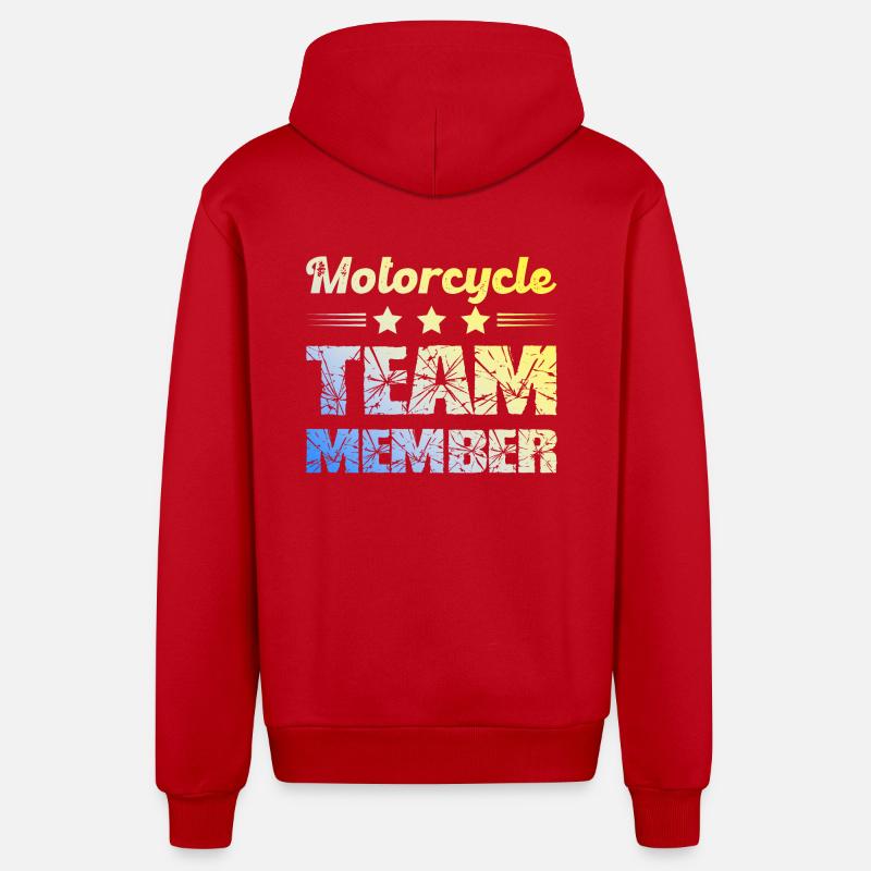 Équipe de motards - Veste à capuche bio décontractée fabriquée en UE - rouge