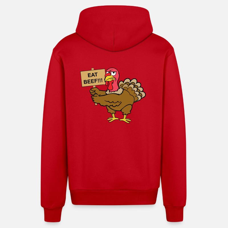 Turquie de dinde de Thanksgiving - Veste à capuche bio décontractée fabriquée en UE - rouge