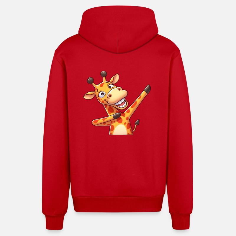 Coole Giraffe Dabbing Dab Tanz - Organic Relaxed Kapuzenjacke Made in EU - Rot