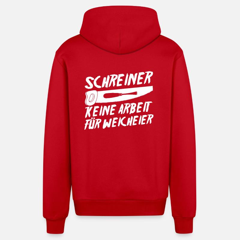 Carpenter, Carpenter, Carpenter - Organic Relaxed Hooded Jacket Made in EU - red
