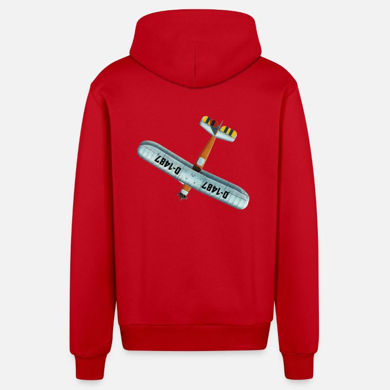 Udet Flieger 02 - Veste à capuche bio décontractée fabriquée en UE - rouge