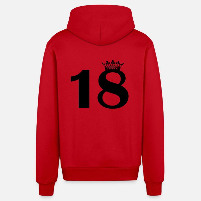 18 krone - Organic Relaxed Kapuzenjacke Made in EU - Rot
