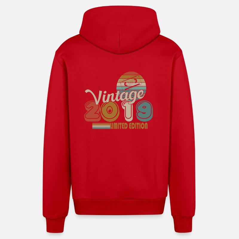 2019 - Veste à capuche bio décontractée fabriquée en UE - rouge