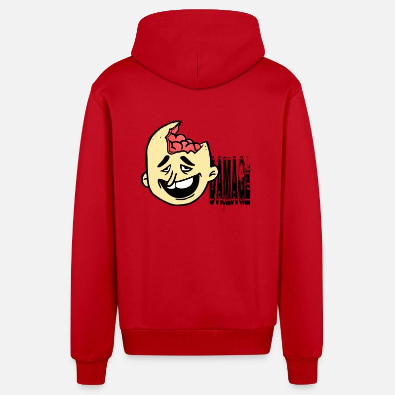Dumm behindert Idiot - Organic Relaxed Kapuzenjacke Made in EU - Rot