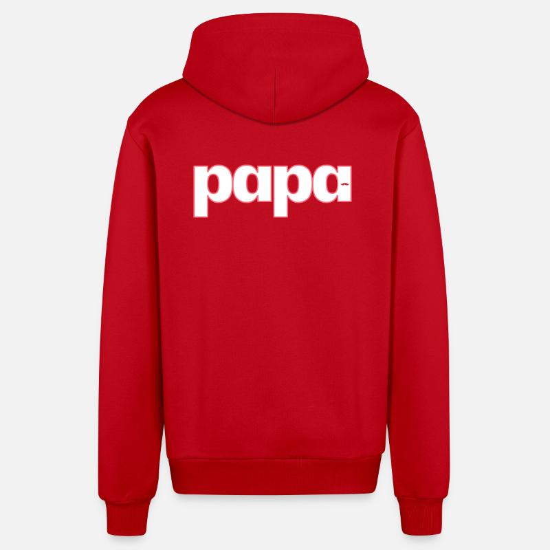 PAPA - Veste à capuche bio décontractée fabriquée en UE - rouge