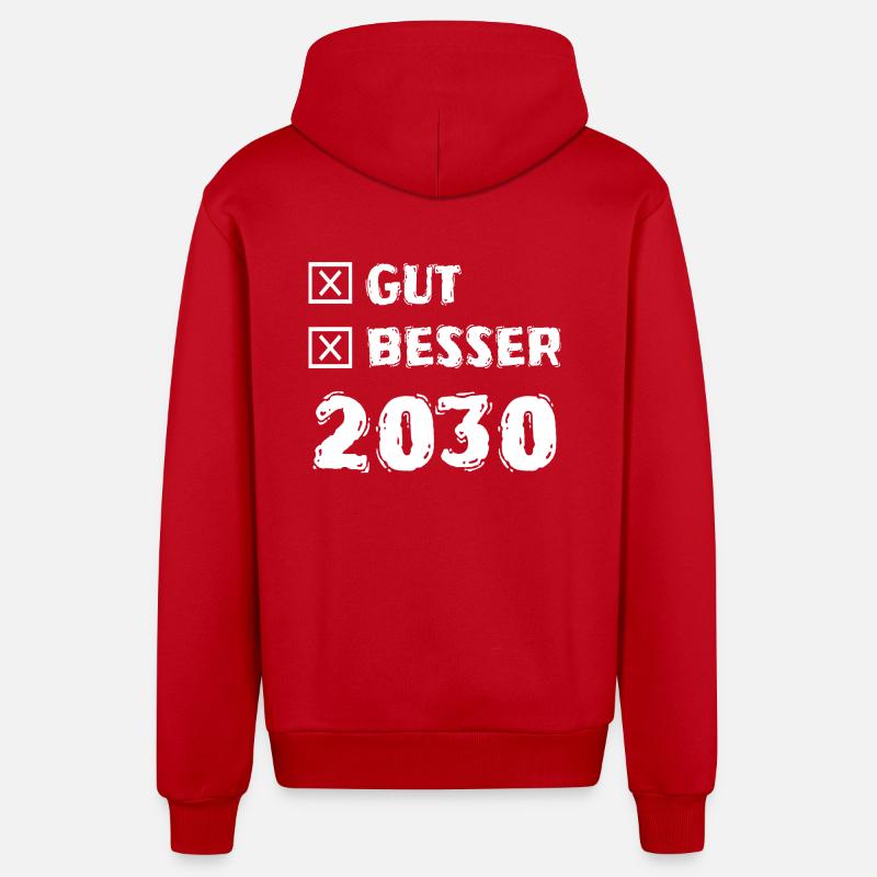 Bien 2030 - Veste à capuche bio décontractée fabriquée en UE - rouge
