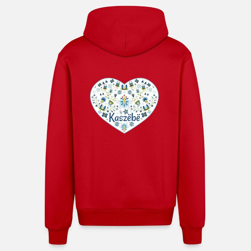 Das Herz von Kaszebe - Organic Relaxed Kapuzenjacke Made in EU - Rot