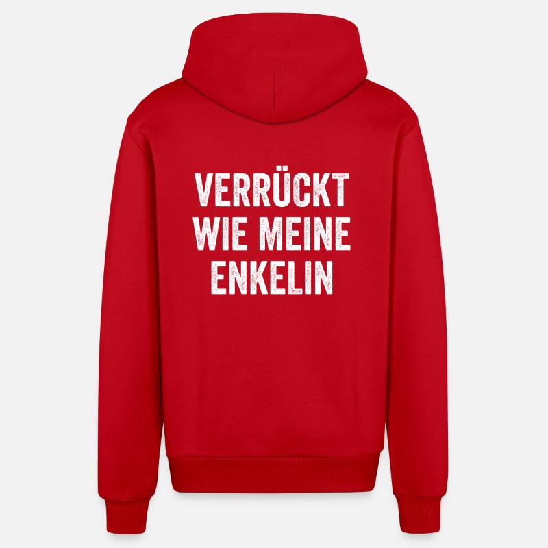 Papy Papy - Veste à capuche bio décontractée fabriquée en UE - rouge