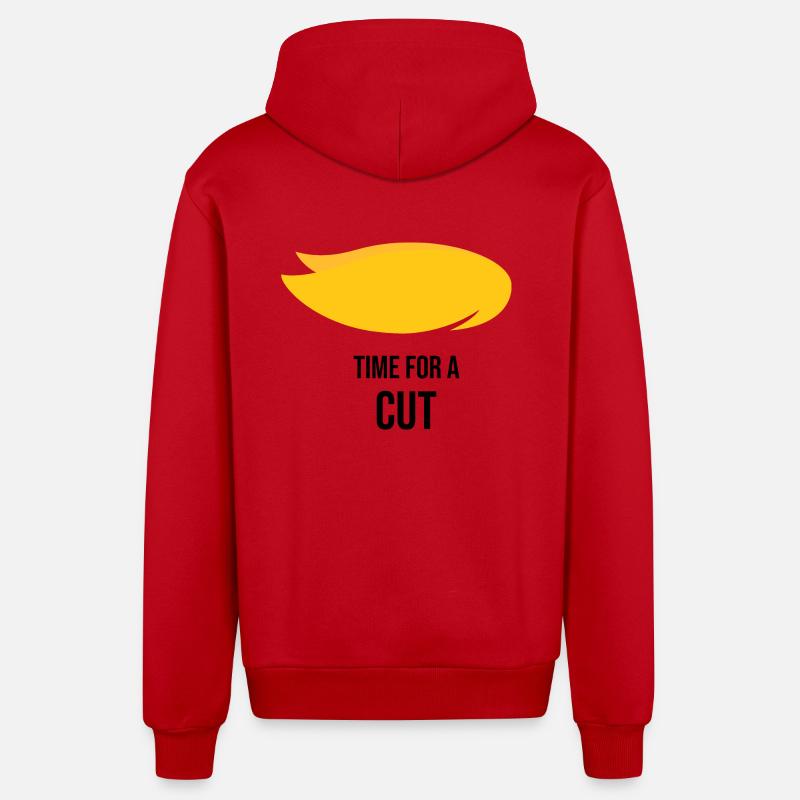 Il est temps de couper - Veste à capuche bio décontractée fabriquée en UE - rouge