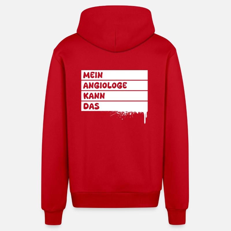 Profession : Angiologue - Veste à capuche bio décontractée fabriquée en UE - rouge
