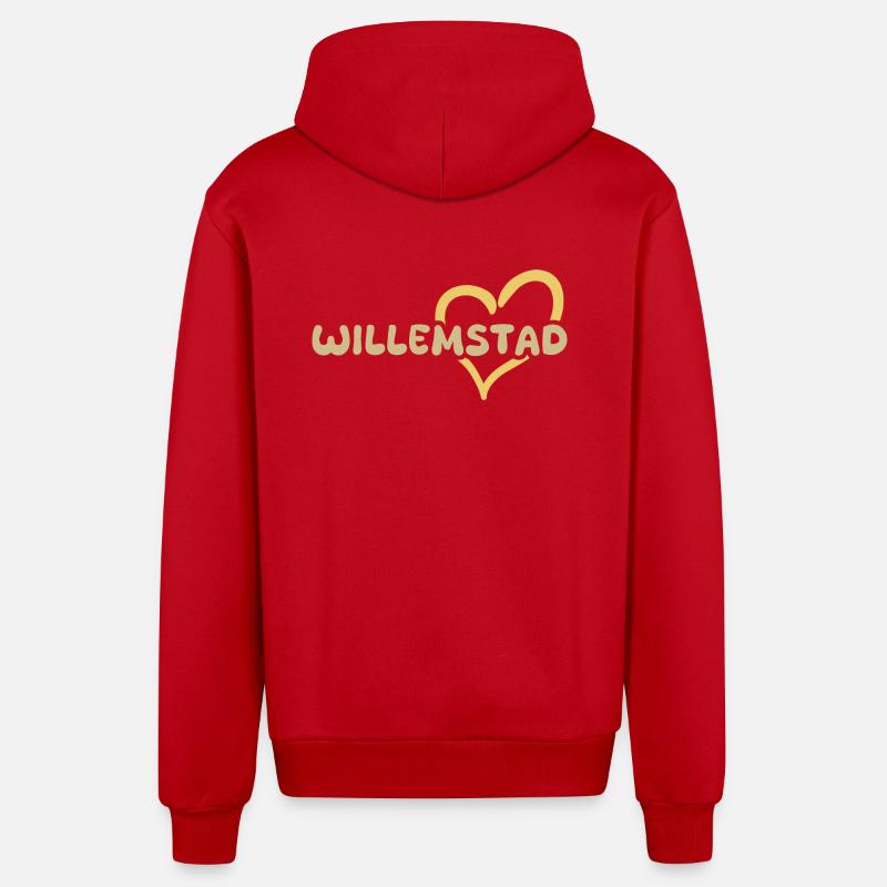 Willemstad Willemstad - Veste à capuche bio décontractée fabriquée en UE - rouge