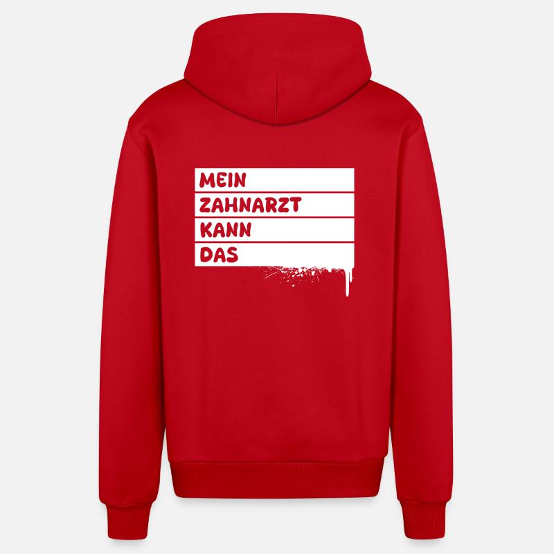 Dentiste - Veste à capuche bio décontractée fabriquée en UE - rouge
