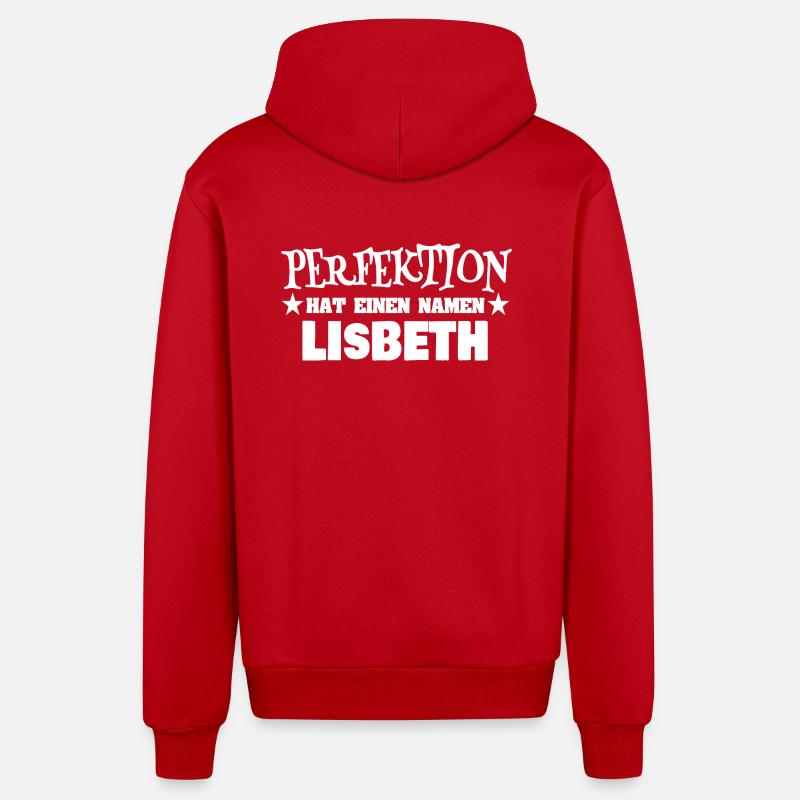 Gift for Lisbeth - Organic Relaxed Hooded Jacket Made in EU - red