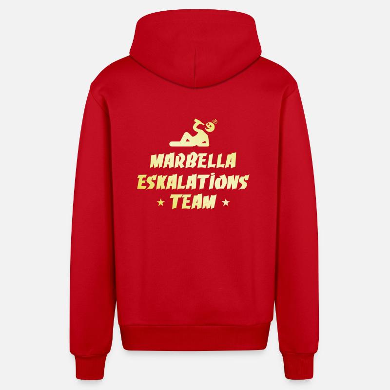 Escalade à Marbella - Veste à capuche bio décontractée fabriquée en UE - rouge