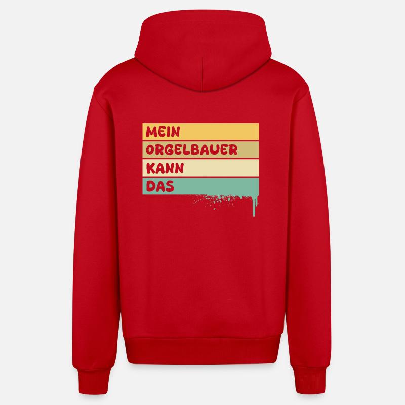 Beruf Orgelbauer - Organic Relaxed Kapuzenjacke Made in EU - Rot