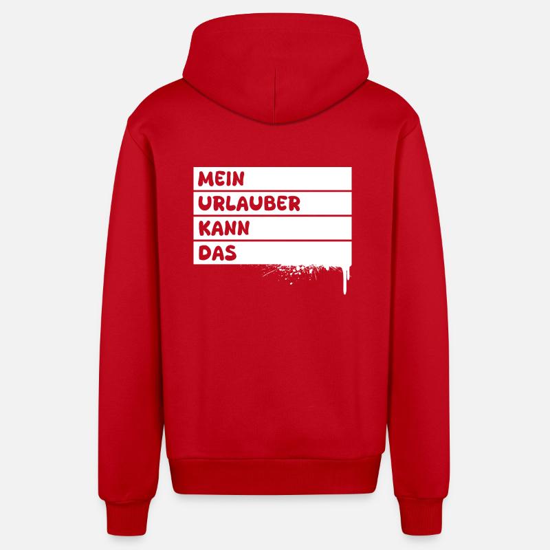 Vacancier - Veste à capuche bio décontractée fabriquée en UE - rouge