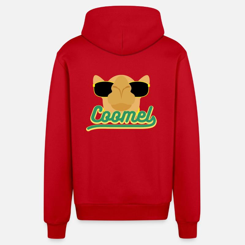 Mignon Camel 3 04 - Veste à capuche bio décontractée fabriquée en UE - rouge
