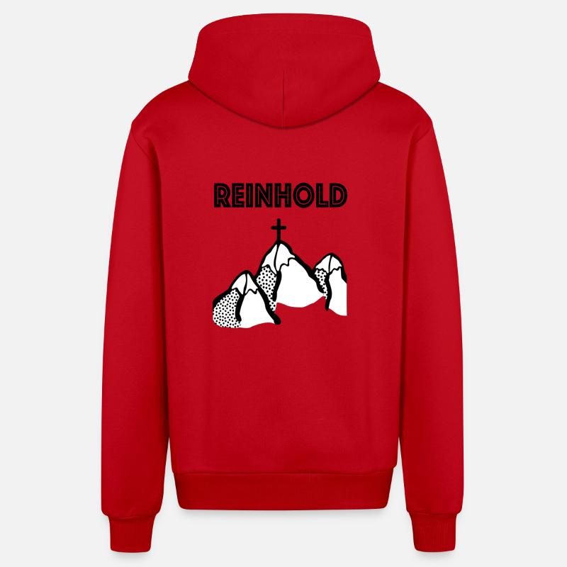 Reinhold - Veste à capuche bio décontractée fabriquée en UE - rouge