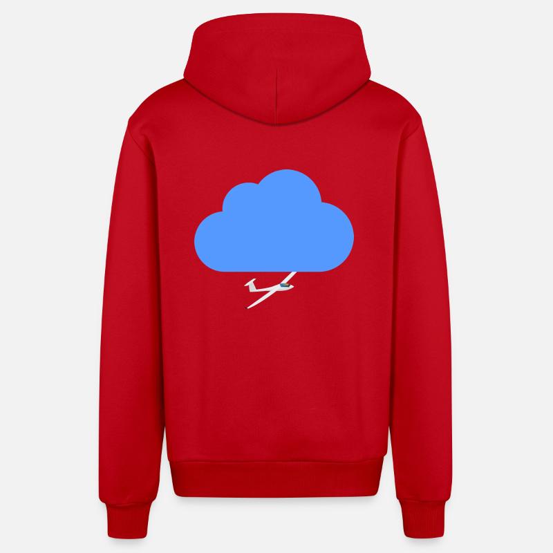 Vol à voile - Veste à capuche bio décontractée fabriquée en UE - rouge