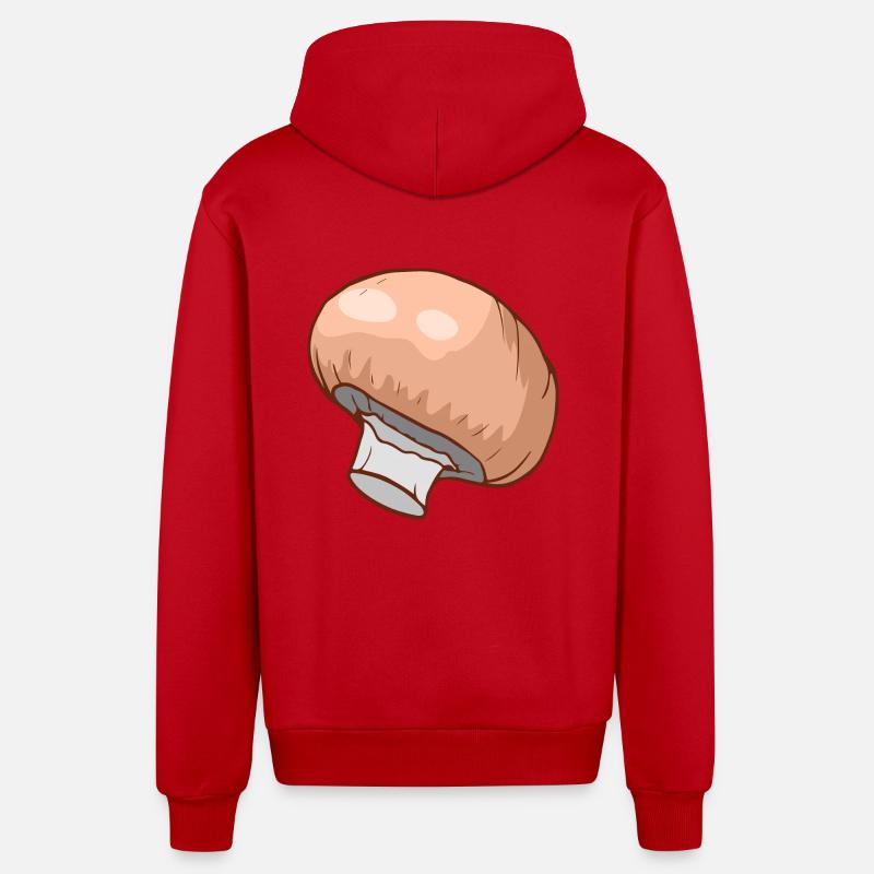 Champignons Egerlinge Angerlinge champignons - Veste à capuche bio décontractée fabriquée en UE - rouge