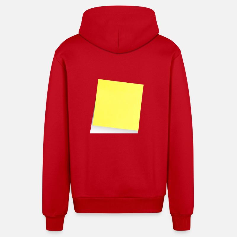 note jaune , adhésif , sticky note - Veste à capuche bio décontractée fabriquée en UE - rouge