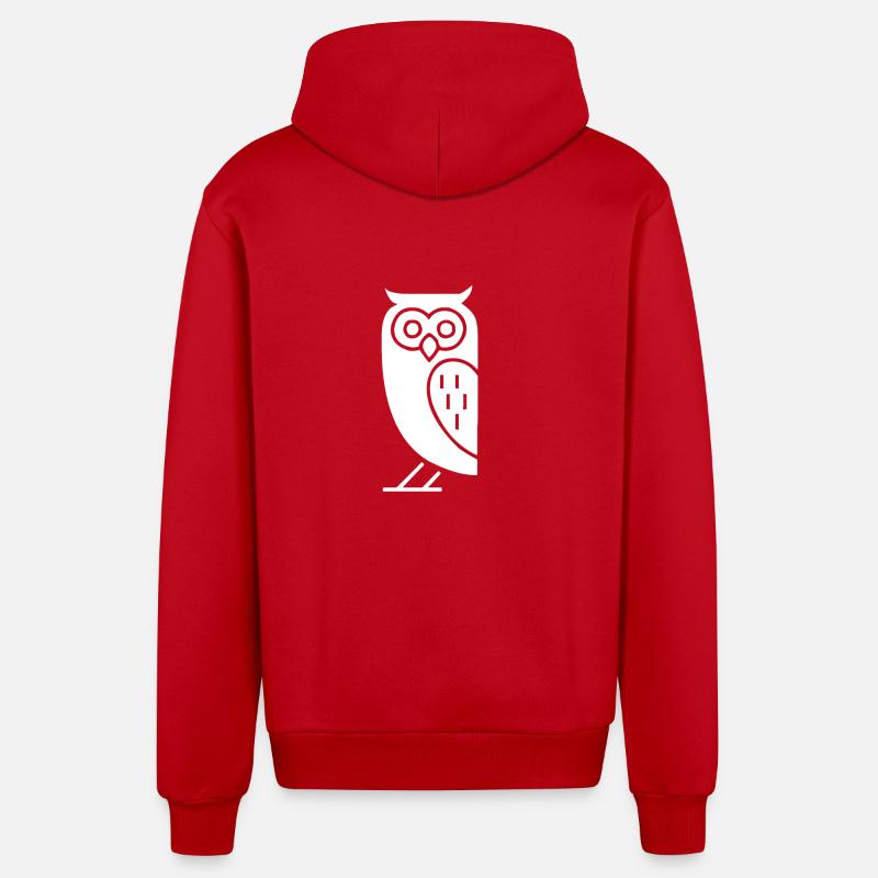 eule comic - Organic Relaxed Kapuzenjacke Made in EU - Rot